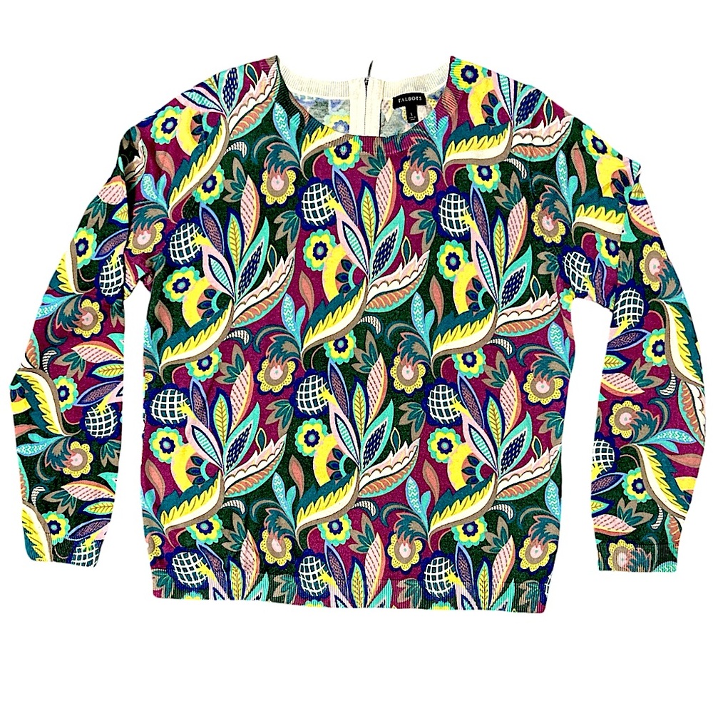 Vintage Talbots Colorful Sweater Size Large